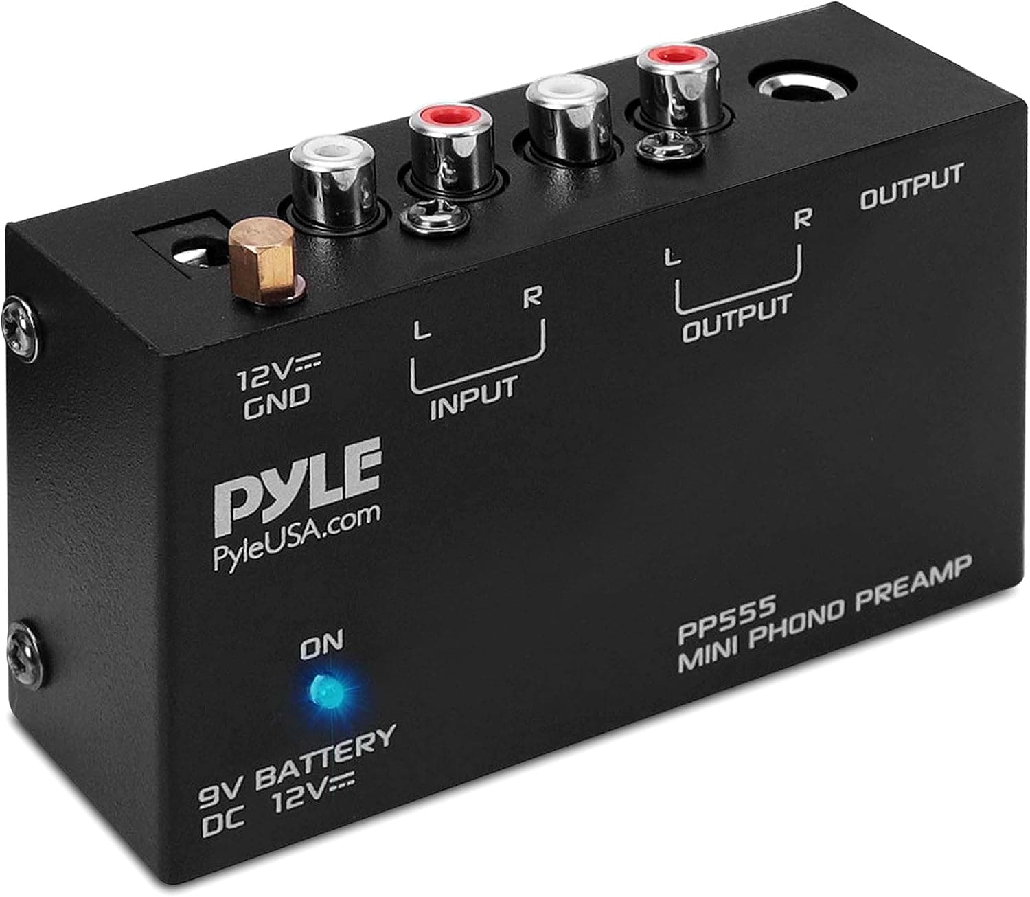 Pyle PP555 Phono Turntable Preamp with 9V Battery Compartment (Black)