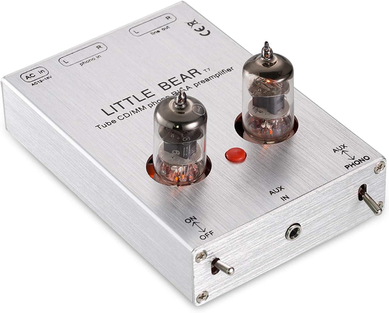 Nobsound Little Bear T7 Vacuum Tube Mini Phono Stage RIAA MM (Silver)