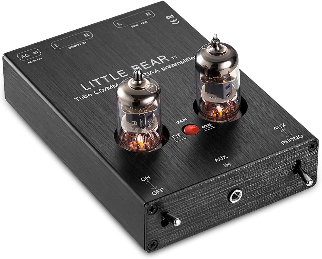 Little Bear T7 Vacuum Tube Mini Phono Stage RIAA MM (Black)