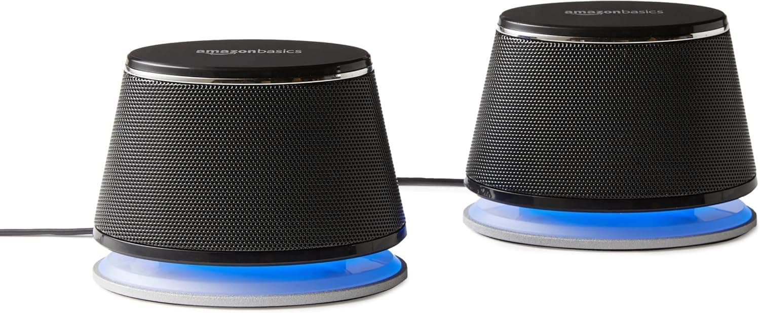 Amazon Basics Stereo 2.0 Speakers for PC/Laptop (Black, Pair)