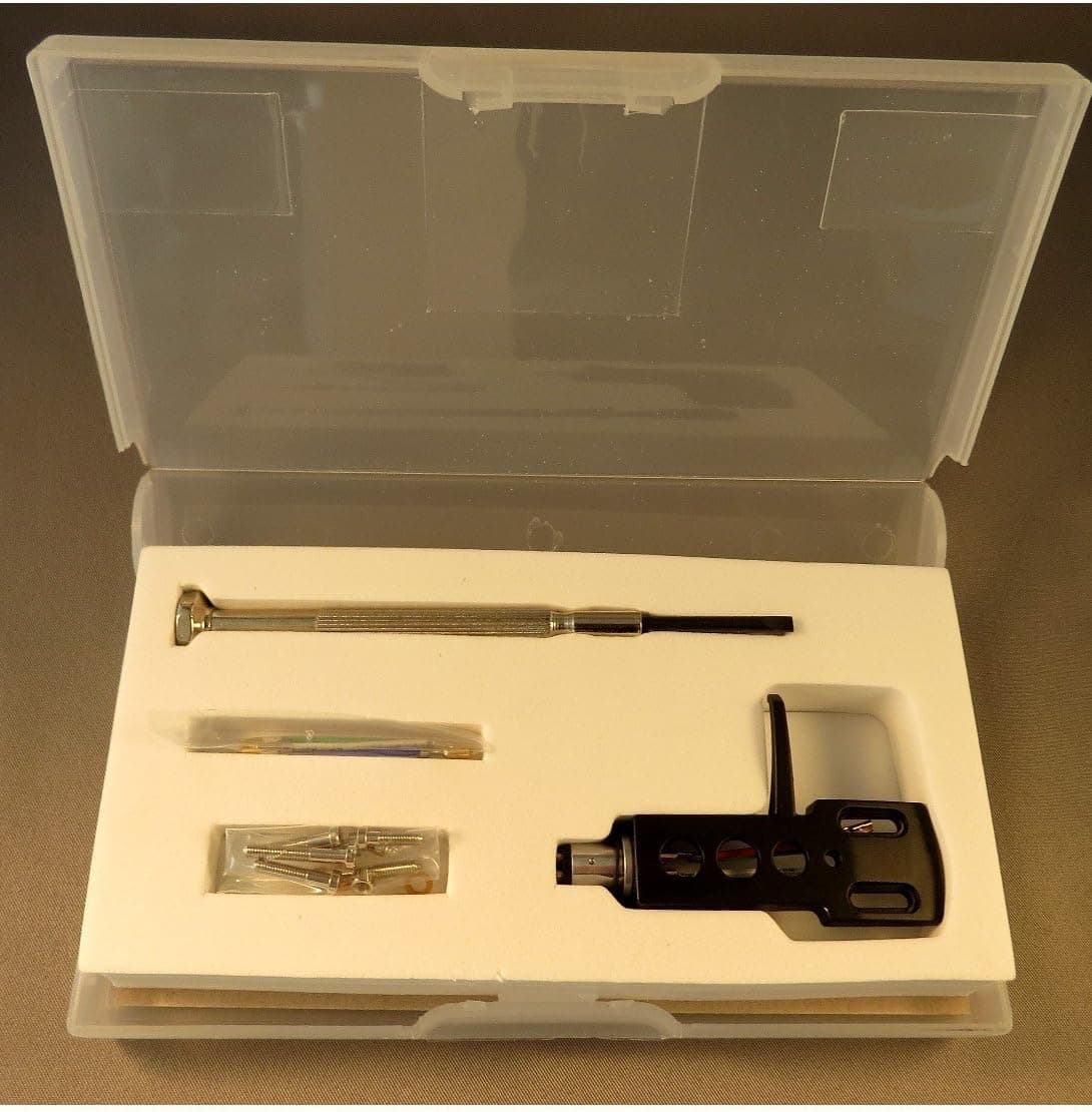 Turntable Headshell OFC Phono Cartridge Leads Mounting Hardware Kit Black Technics