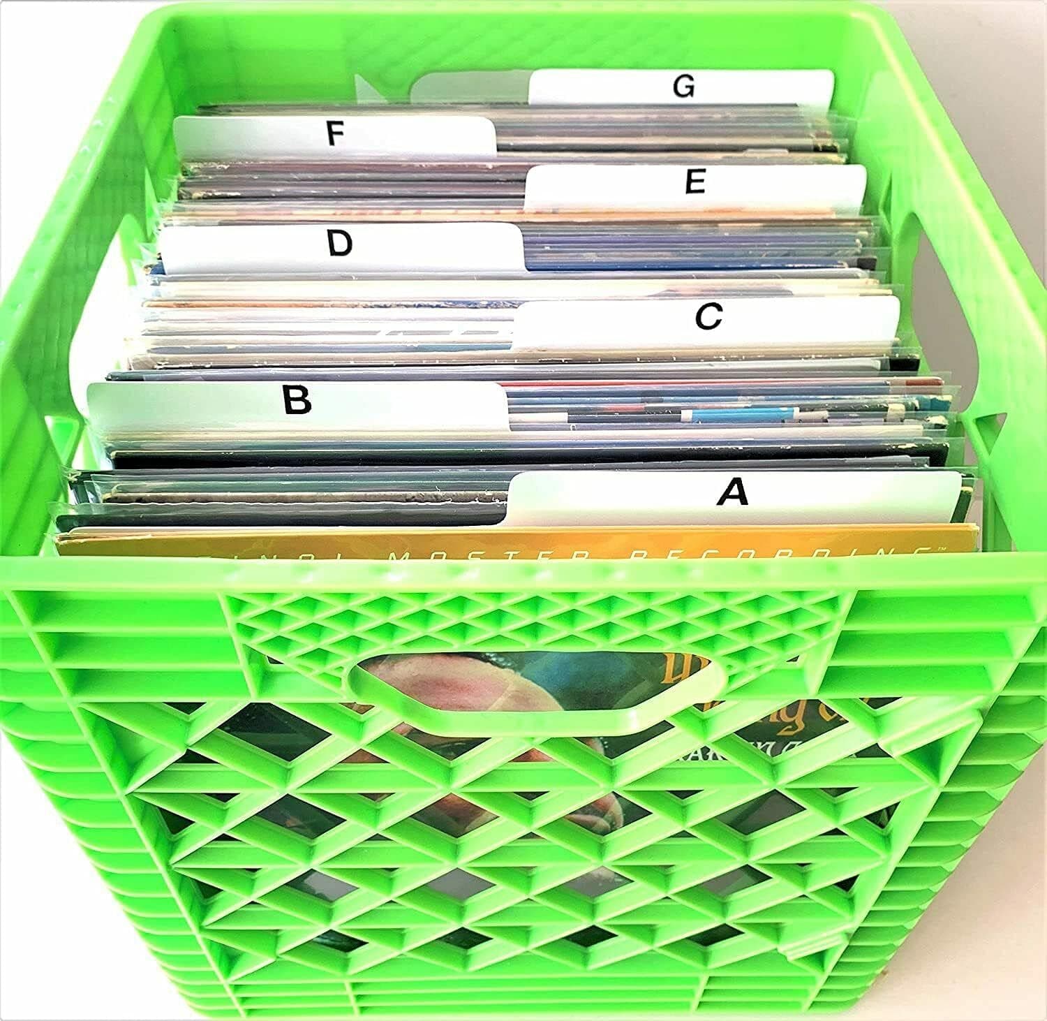 DIY Kit A to Z White Horizontal LP Vinyl Record Dividers 12-inch Tabbed Index