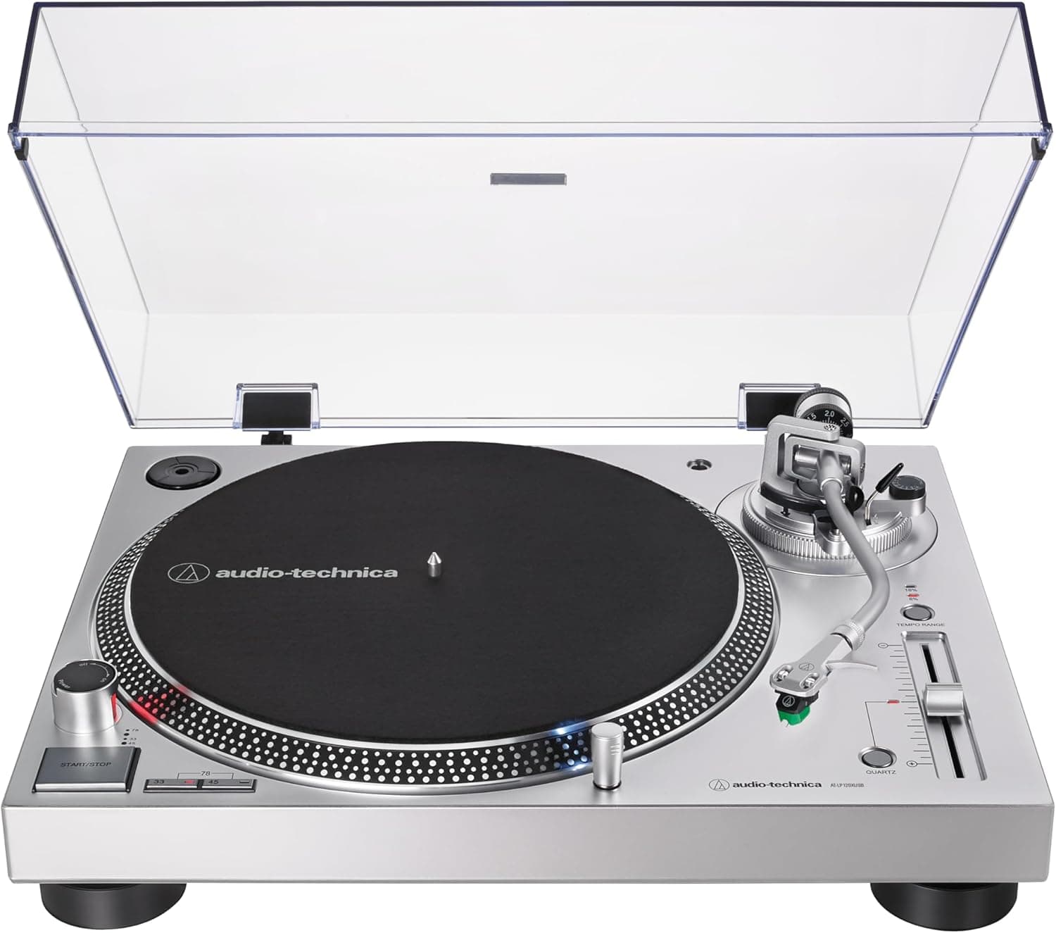 Audio-Technica AT-LP120XUSB-SV Direct-Drive Turntable (Analog & USB), Fully Manual, 3 Speed, Silver
