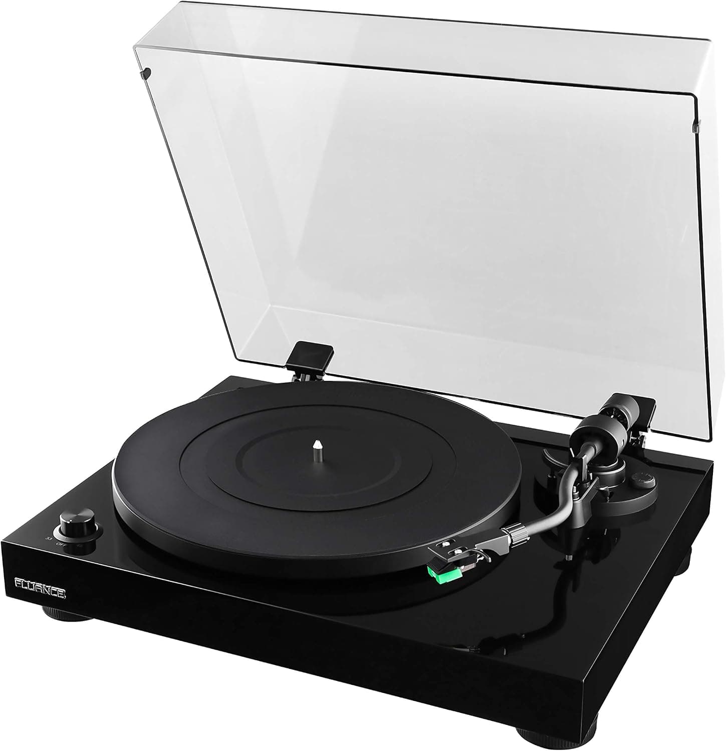 Fluance RT81 Turntable with AT95E Cartridge, Belt Drive, Built-in Preamp - Piano Black