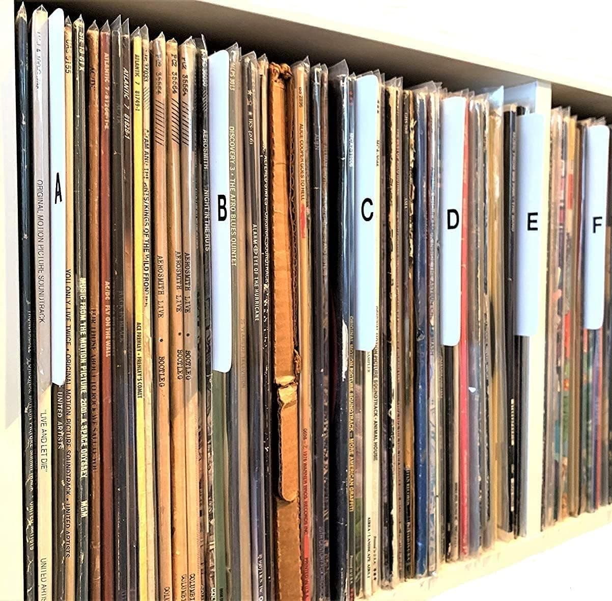 DIY Kit A to Z White LP Vinyl Record Dividers 12-inch Tabbed Index Vertical