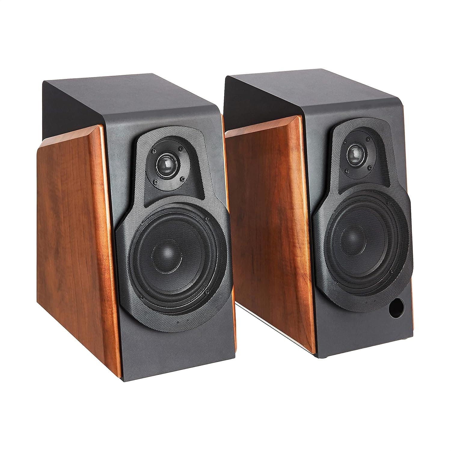 Amazon Basics Bookshelf Speaker Pairs with Active Speakers 80W
