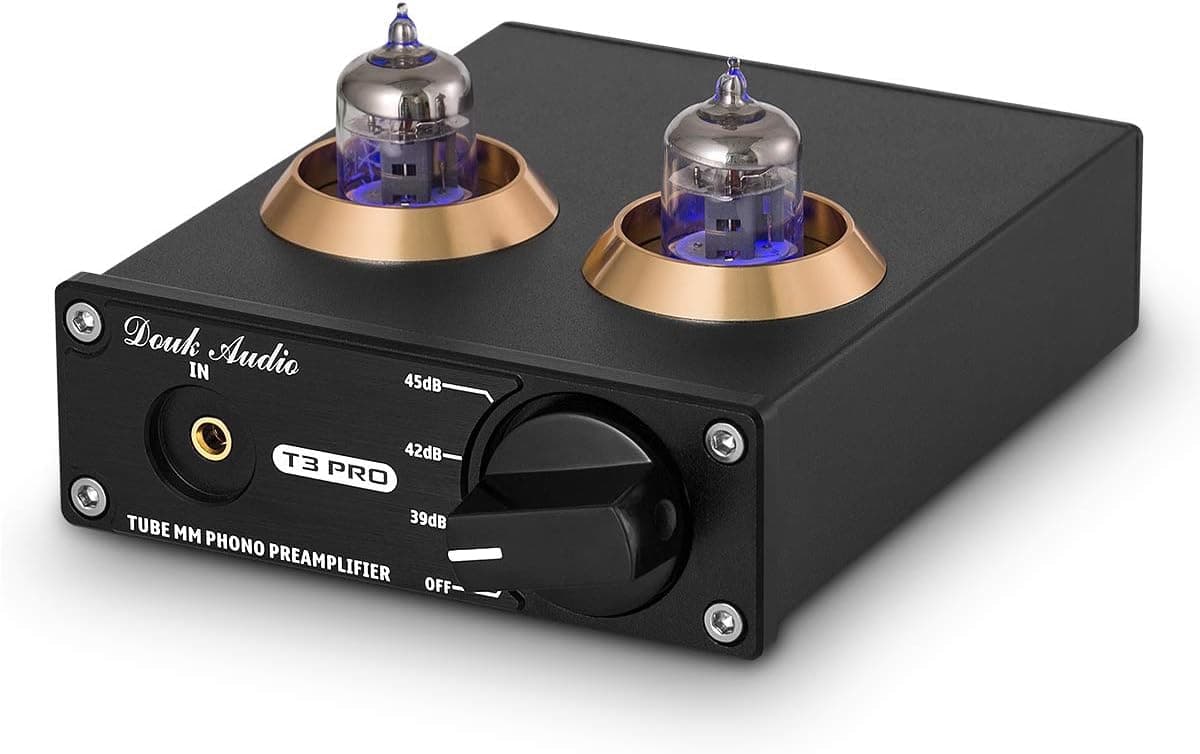Douk Audio T3 PRO Vacuum Tube Phono Preamp MM with Gain Control