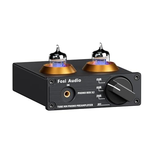 Fosi Audio Box X2 Phono Preamp, Mini Stereo Audio Hi-Fi Preamplifier with Gain Gear, Pre-Amplifier for MM Turntable Phonograph and Record Player, with DC 12V Power Supply