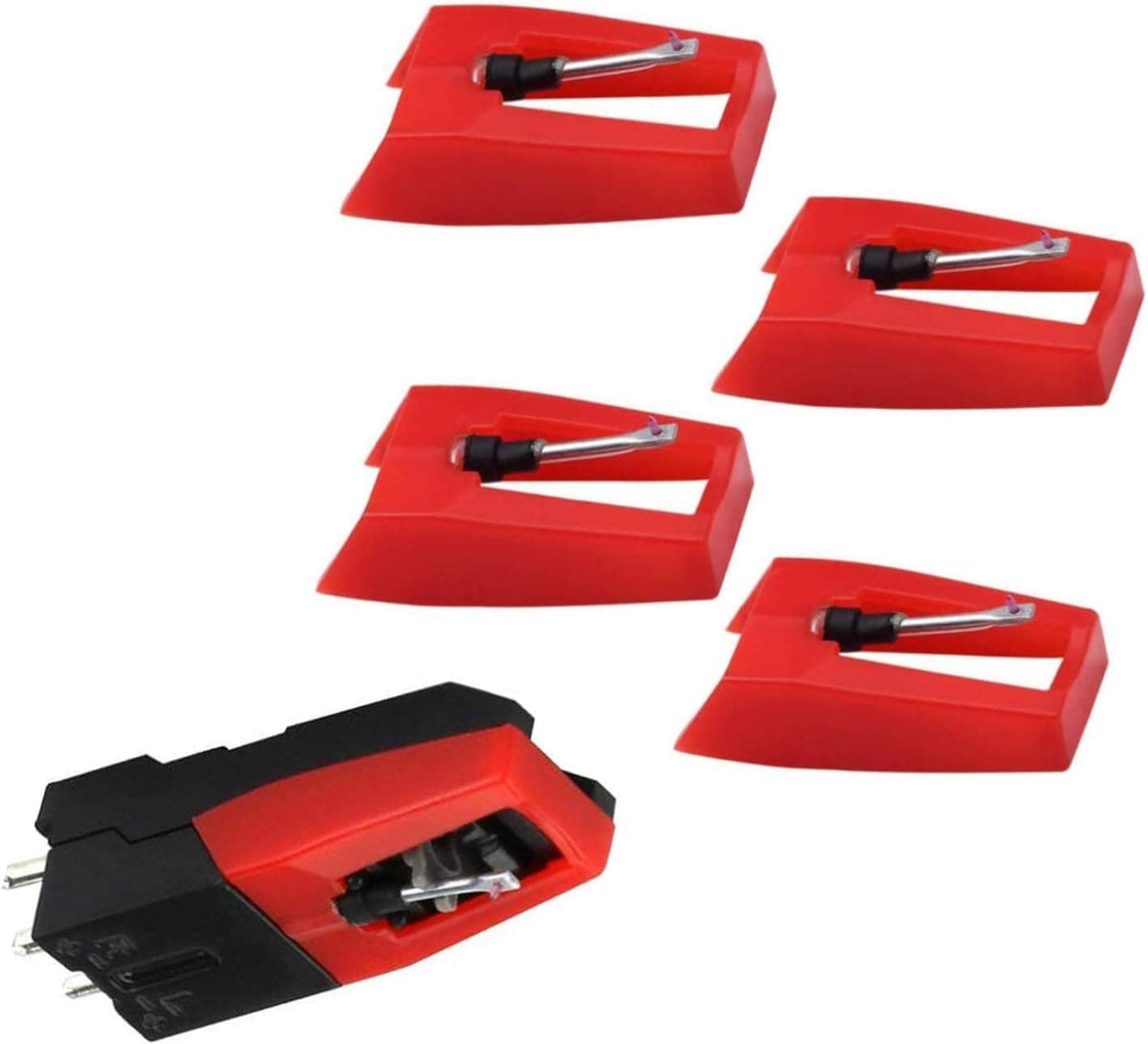 Universal Record Player Needle Stylus Replacement with Ceramic Ruby Tip, Pack of 5