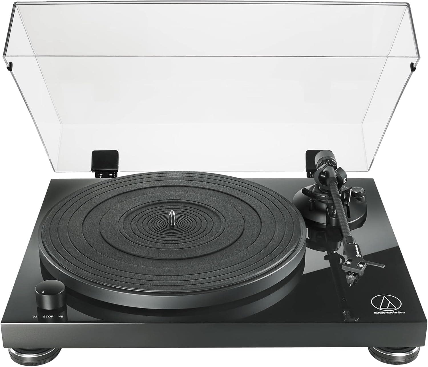 Audio-Technica AT-LPW50PB Fully Manual Belt-Drive Turntable, Piano Black