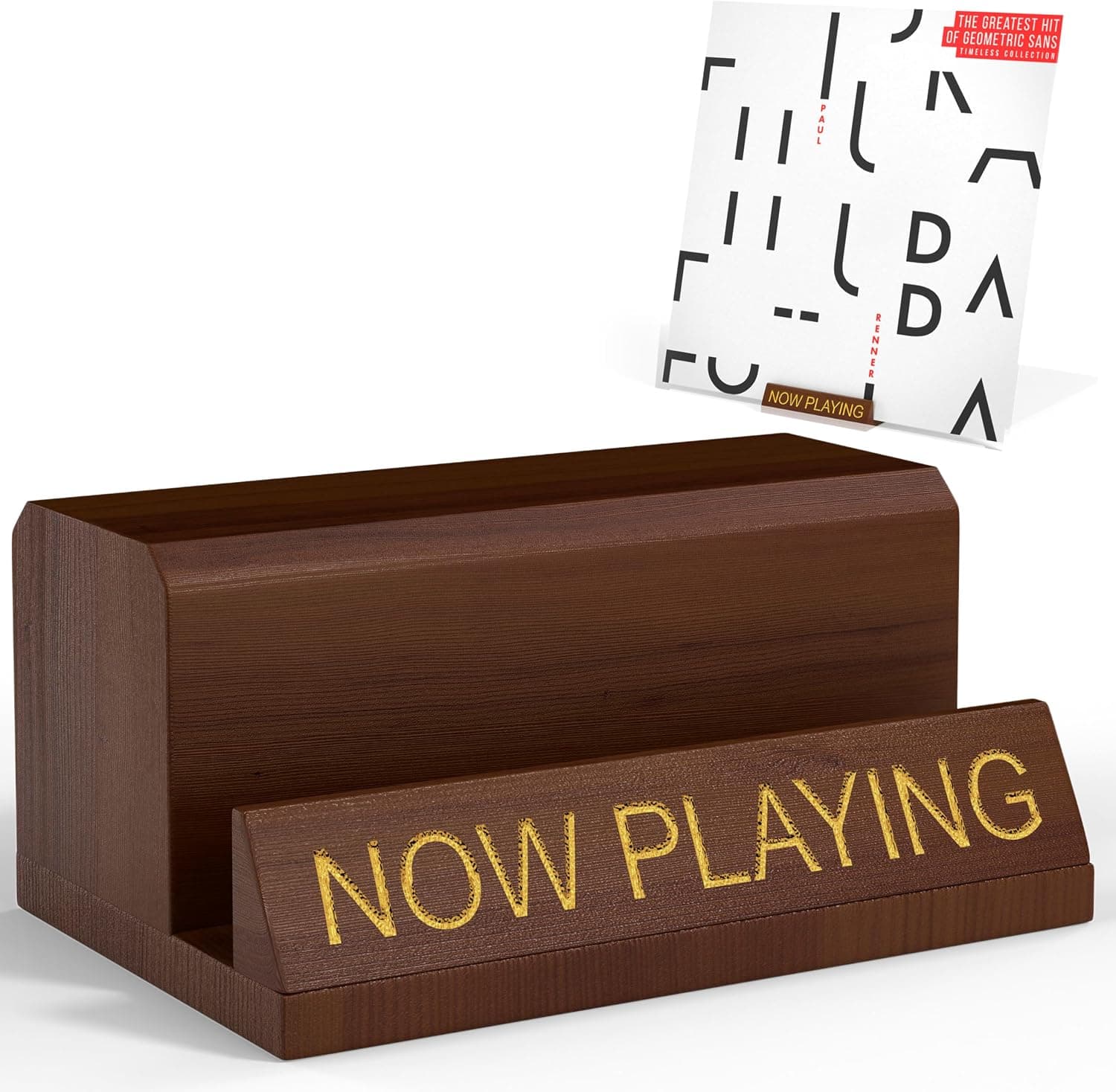 Heather & Willow Now Playing Vinyl Record Stand Wooden Holder Display