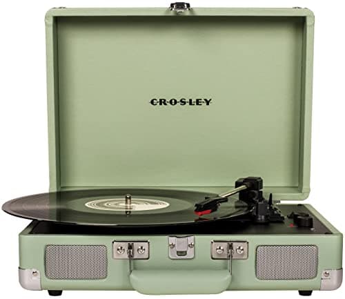 Crosley CR8005F-MT Cruiser Plus Record Player, Mint | 3-Speed Turntable, Bluetooth In / Out, Built-in Stereo Speakers, Isolated Internal Speakers Minimize Vibration