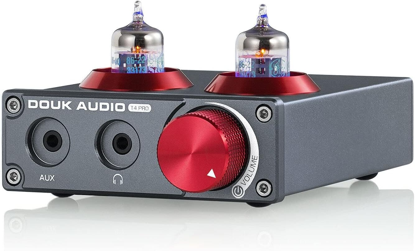 Douk Audio T4 PRO Vacuum Tube Phono Preamp MM (GE5654 Headphone Amp)