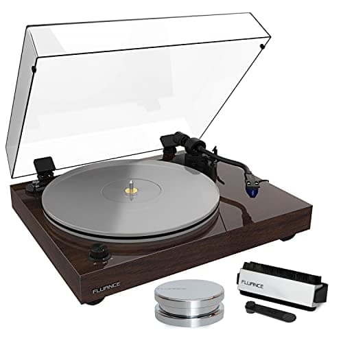 Fluance RT85 Reference High Fidelity Vinyl Turntable Record Player with Ortofon 2M Blue Cartridge, Acrylic Platter, Record Weight, 3 in 1 Stylus and Record Cleaning Vinyl Accessory Kit
