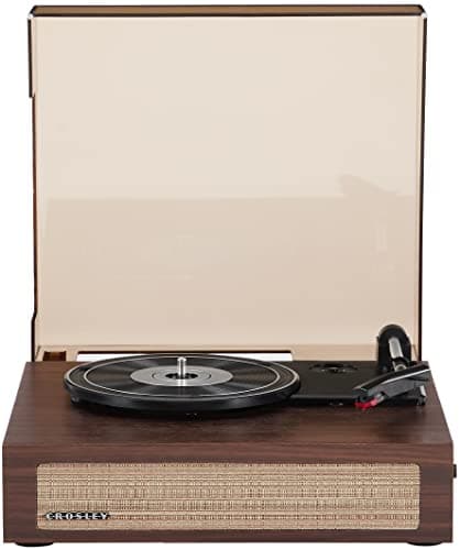 Crosley CR6042A-WA Scout Record Player, Walnut | 3-Speed Turntable, Stream Digital Music With Bluetooth In, Built-in Full-Range Stereo Speakers, Aux Input, RCA Output