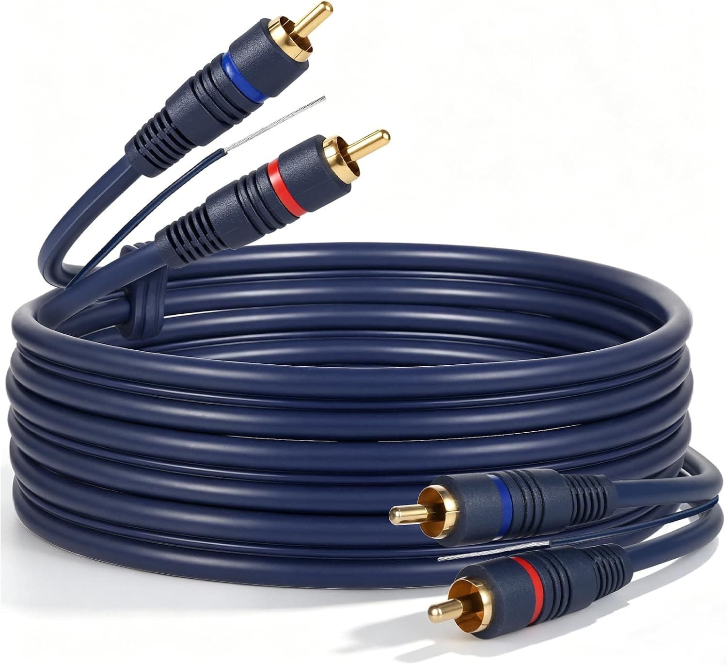 Turntable Cable with Ground Wire 6FT Gold Plated Dual RCA Male to Male Phono
