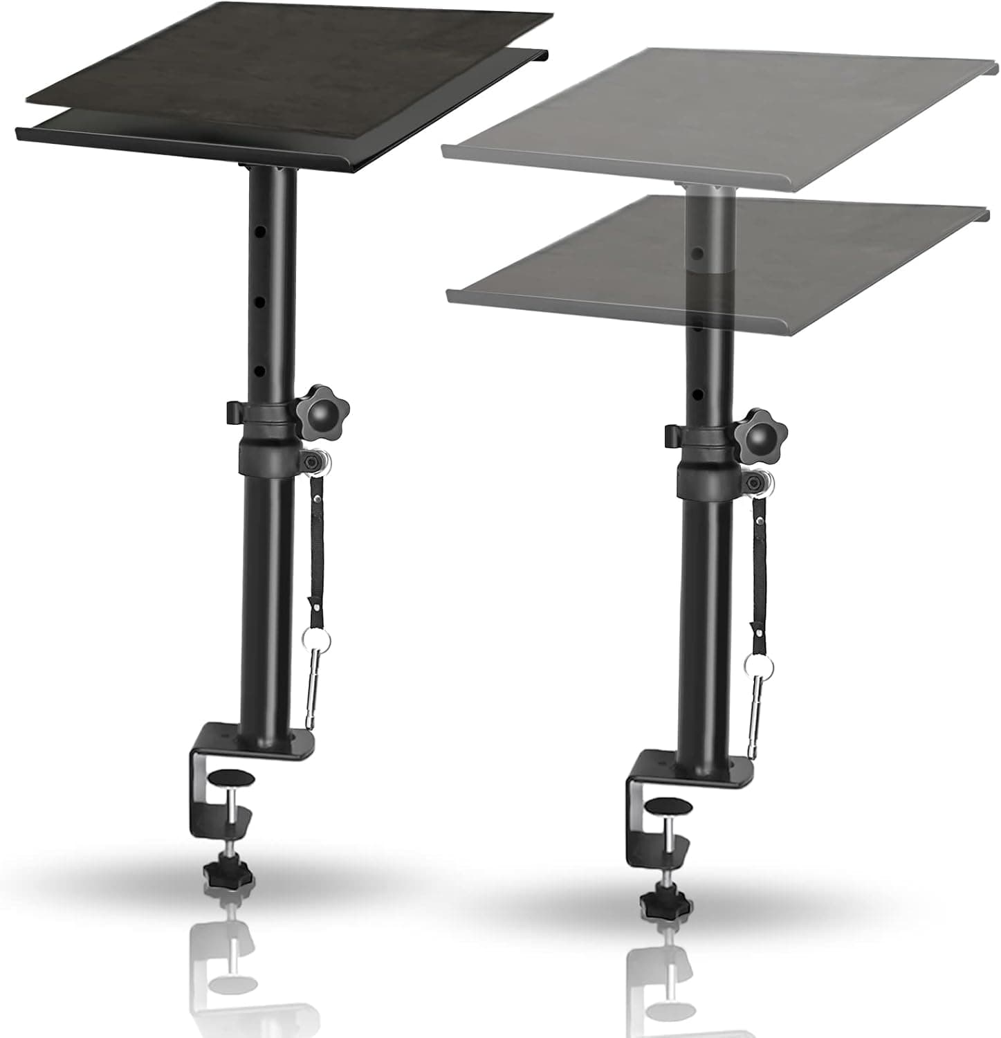 EDS FAM Studio Monitor Speaker Stands Pair Black Iron 66lb Load Capacity