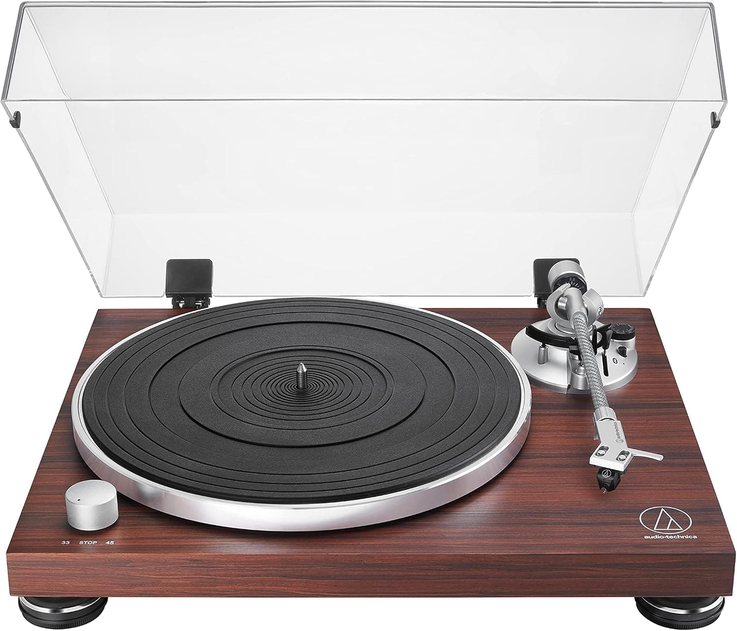 Audio-Technica AT-LPW50BT-RW Manual Belt-Drive Bluetooth Turntable, Rosewood