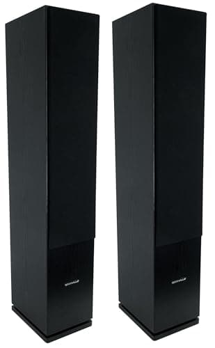 Rockville RockTower 68B Black Home Audio Tower Speakers Passive, 2-Pack