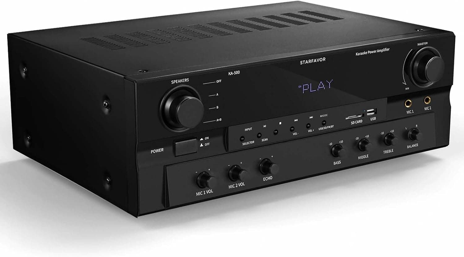 Starfavor Bluetooth Stereo Receiver with Phono Inputs 2.1 Channel 500W Home Audio