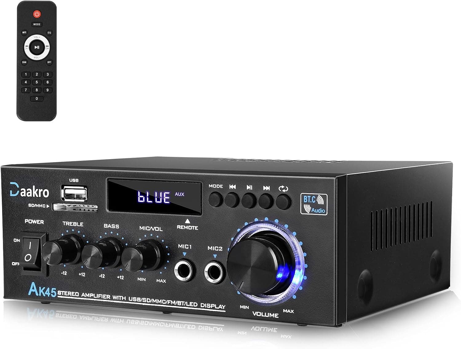 Daakro AK45 Stereo Audio Amplifier, 300W 2-Channel Bluetooth 5.1