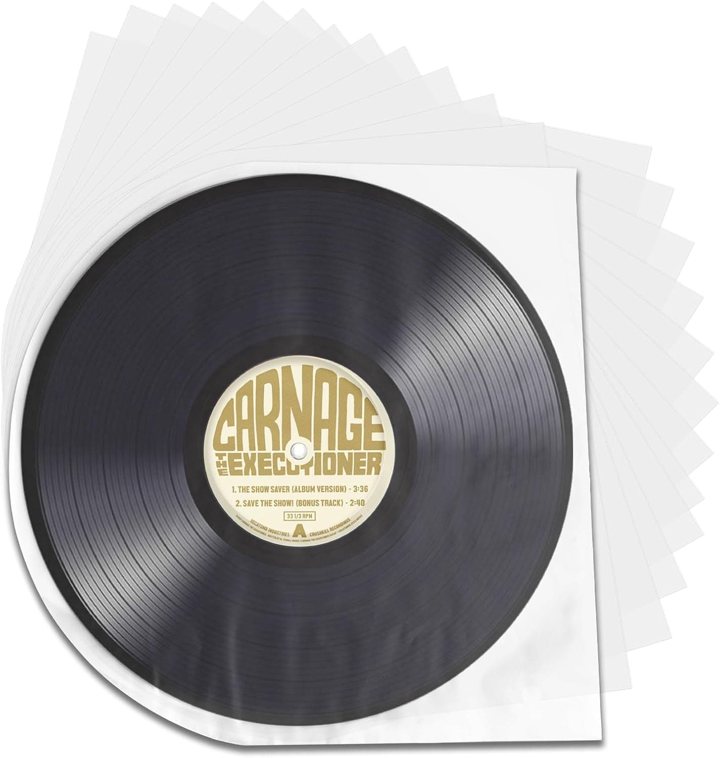 POCFOINY 12 Inch Vinyl Record Inner Sleeves, 100PCS Anti Static Vinyl Cover Sleeves