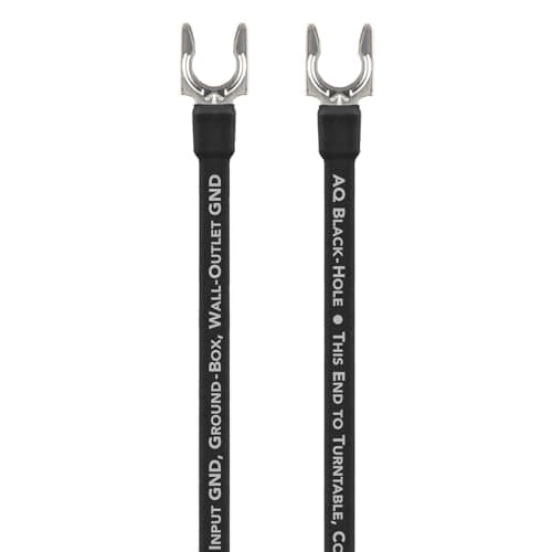 AudioQuest Hole GroundGoody Ground Wire with Carbon RF-Trap Over Direction-Controlled 6% Silver Conductor (1.5 Meters,Black)