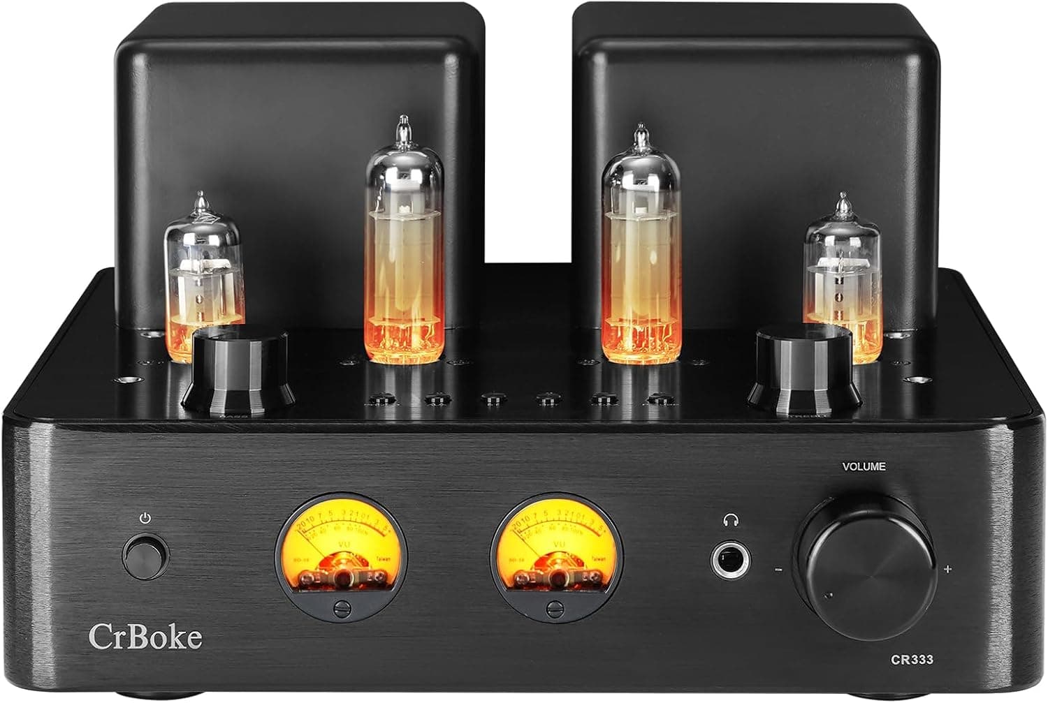 CrBoke Tube Amplifier Class A/B with Bluetooth 5.0, Subwoofer/Headphone Out, Phono, USB DAC