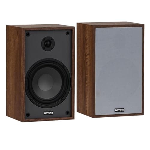 Dayton Audio Classic B65 Bookshelf Speakers, 6.5" Woofer & 1" Tweeter, Passive 2-Way Design, 60W RMS, for Music, TV & Home Audio Systems - Wood