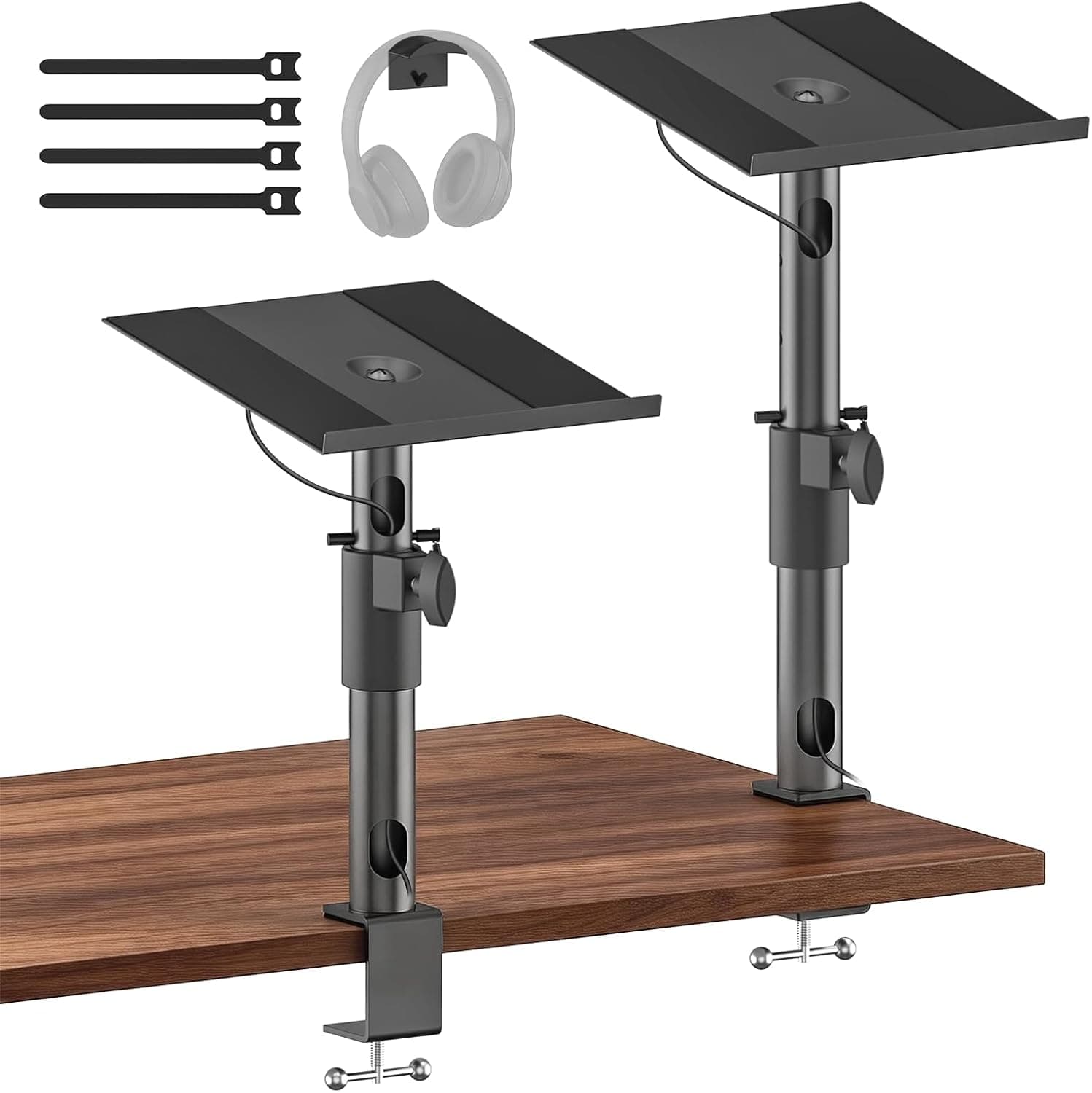 Heavy-Duty Desk Studio Monitor Stand Pair Tilt & Swivel Adjustable for KRK JBL Klipsch