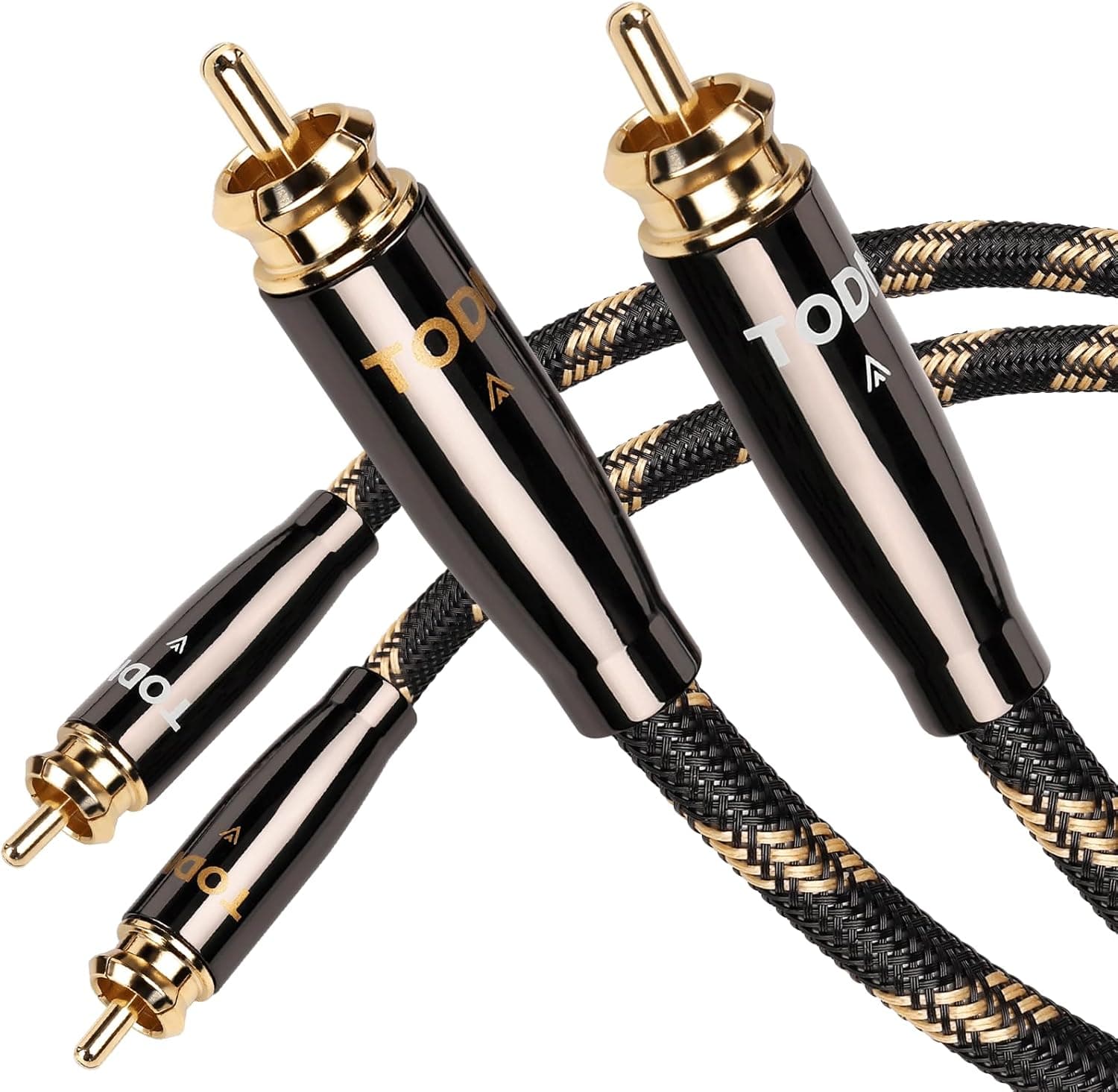 TODN Audiophile OCC RCA Cables Dual Shielded HiFi Stereo 24K Gold-plated Turntable