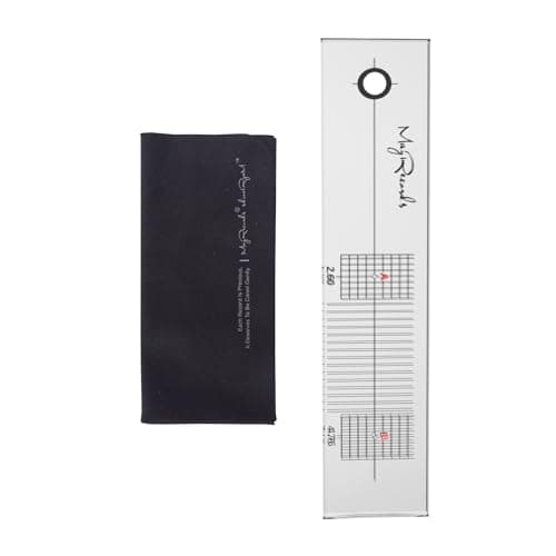 Mayrecords Turntable Phonograph LP Phono Cartridge Stylus Alignment Protractor Adjustment Tool with Cleaning Cloth - Mirrored Surface for Precision