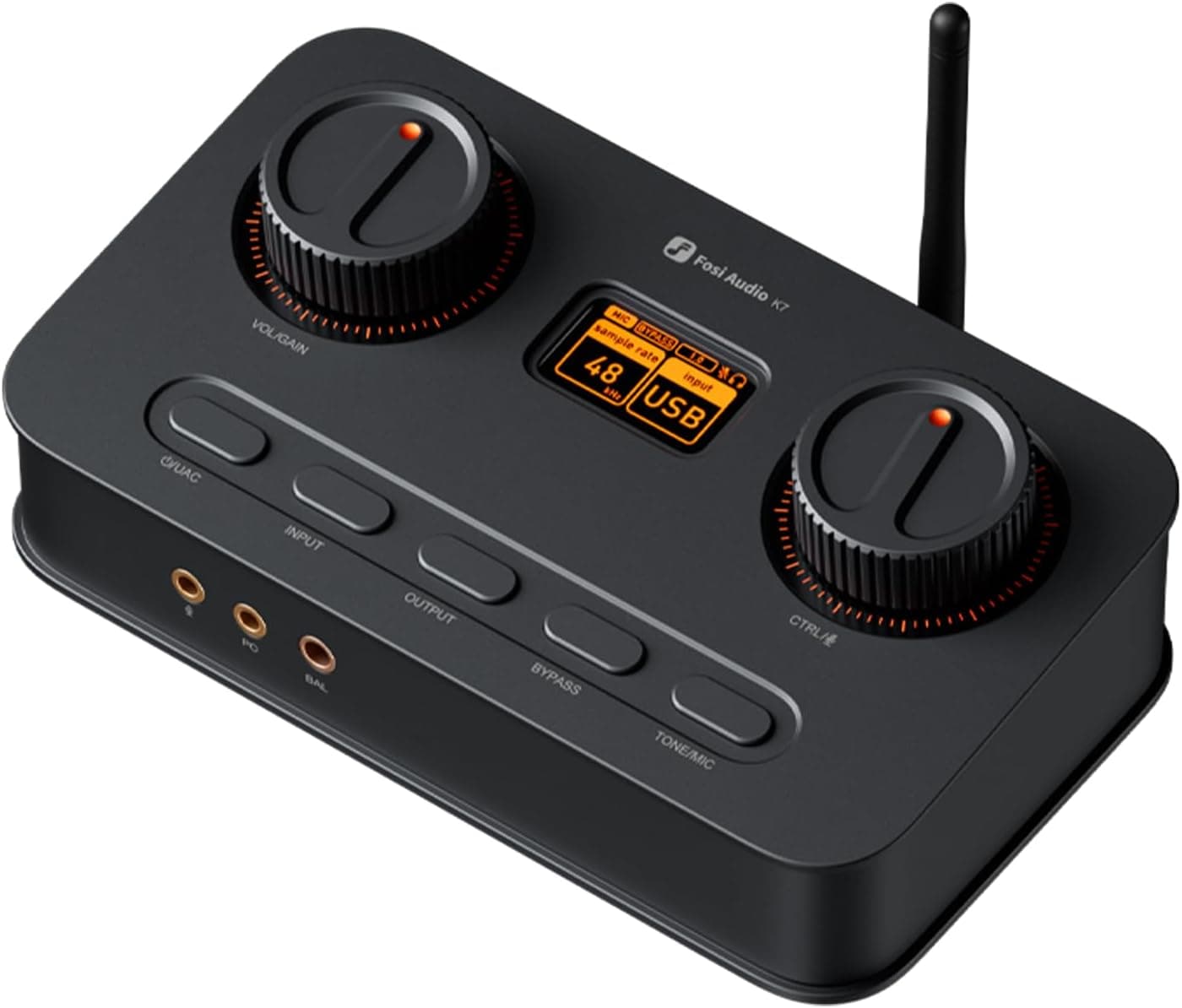 Fosi Audio K7 DAC Headphone Amp, PCM 384kHz/32bit, 2100mW, USB-C/Bluetooth/Optical/Coaxial