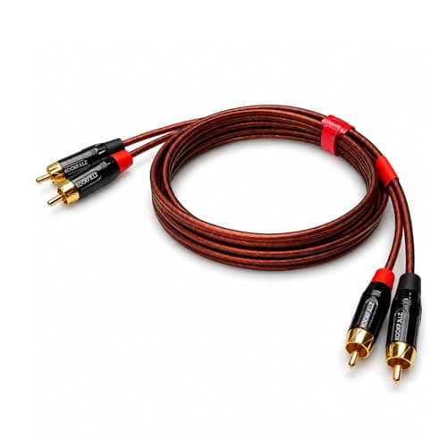 KOOKFJLLZ RCA Phono Cable 5 Feet - Low Noise Shielded Turntable Cable, Gold Plated 4N OFC Male to Male Stereo Audio Cable for Technics Panasonic Vinyl Record Player Phono Preamp
