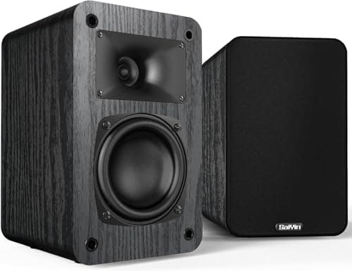 Saiyin 2-Way Passive Bookshelf Speakers 60Hz Bass | 3.5" Woofer & Silk Tweeter,4 Ω,For Home/Office/Theater,Speakers for Record Player