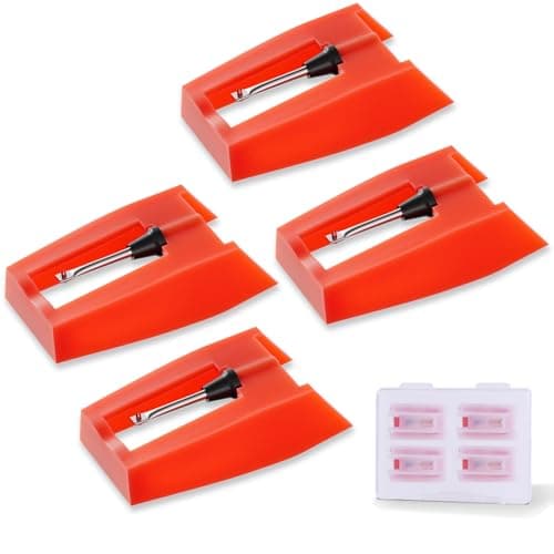 Avelis 4-Pack Ruby Record Player Replacement Needles for Crosley & Victrola