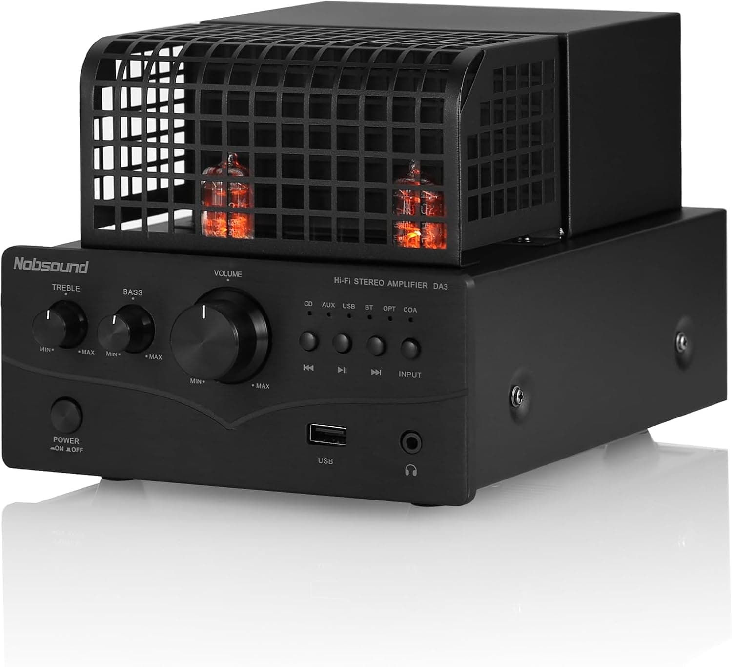 Nobsound HiFi Tube Bluetooth Amplifier with Optical/Coaxial, PRE-Out 2.1, 6J1 Valve Preamp
