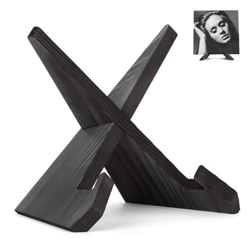 PUERSI Now Playing Vinyl Record Stand, Wooden Display Vinyl Holder Stand