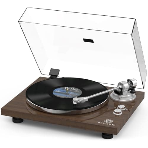 Turntable Record Player Wireless Output Vinyl Players Aluminium Platter Carbon Fiber Tonearm Belt-Drive LP 33 45 RPM Phono Audio AT-3600L MM Cartridge RCA Line Anti-Skate Pitch Control Coffee