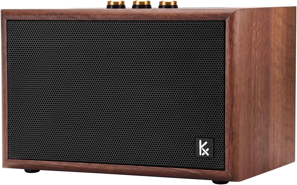 KONEX Vintage Wood Bluetooth Speaker Retro Knobs Bluetooth 5.1 20H Battery