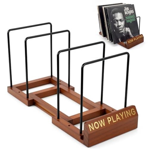 Cewomuc Solid Wood Now Playing Vinyl Record Stand & LP Storage Holder